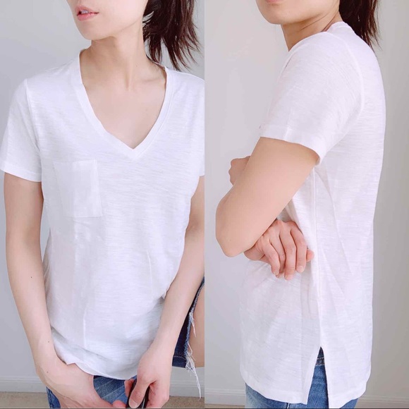 My Vintage Cotton V Neck Pocket Tee - Picture 5 of 8